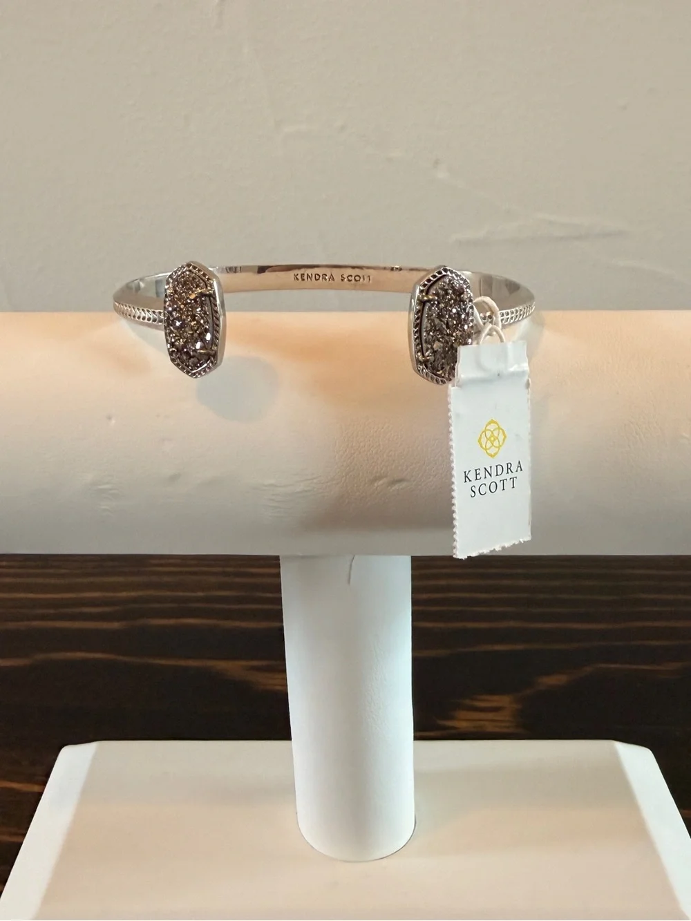 Kendra Scott Elton Silver Druzy Open Cuff Bracelet